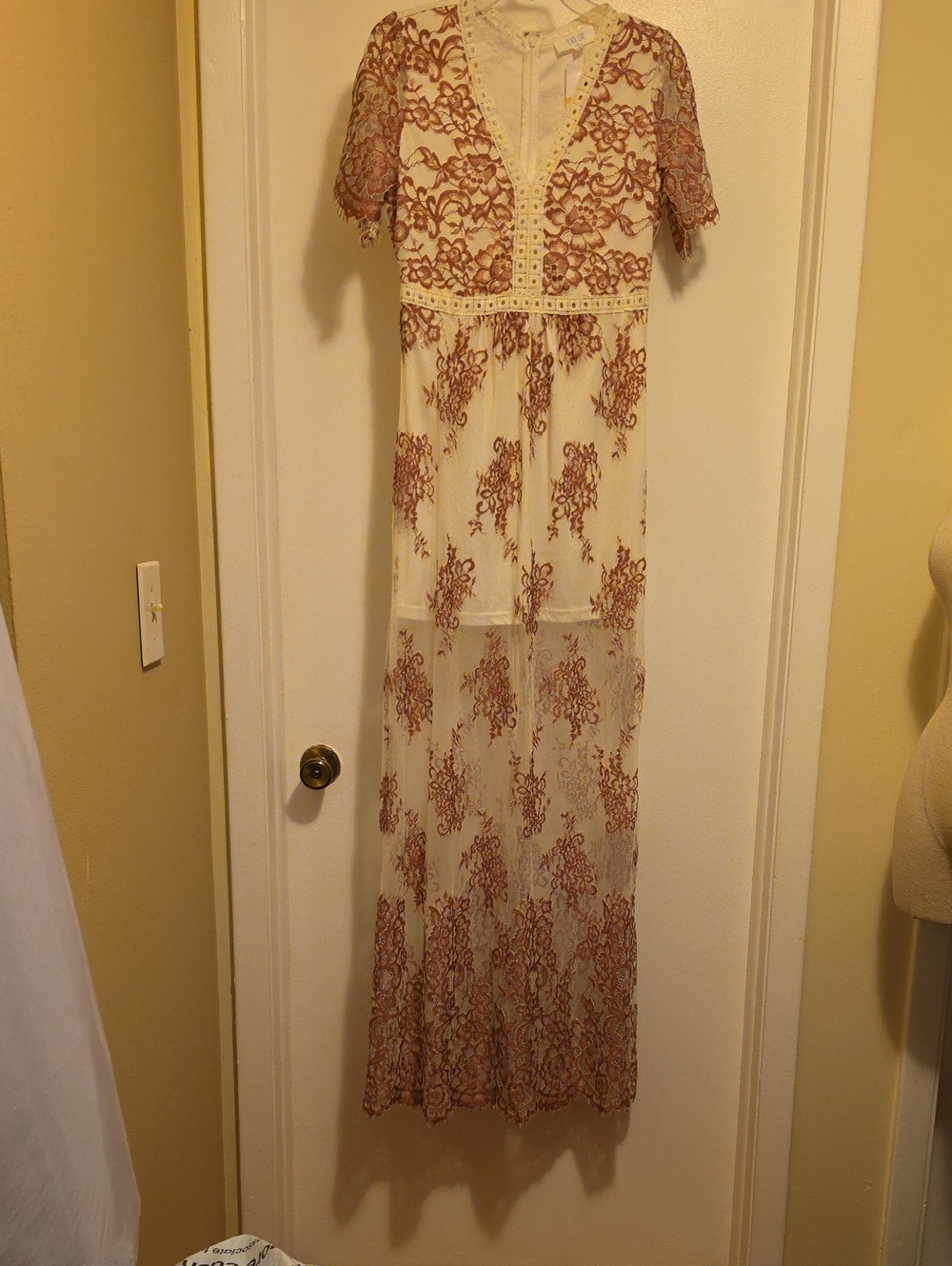 NWT: Peach Love Spellbound Lace Maxi Dress